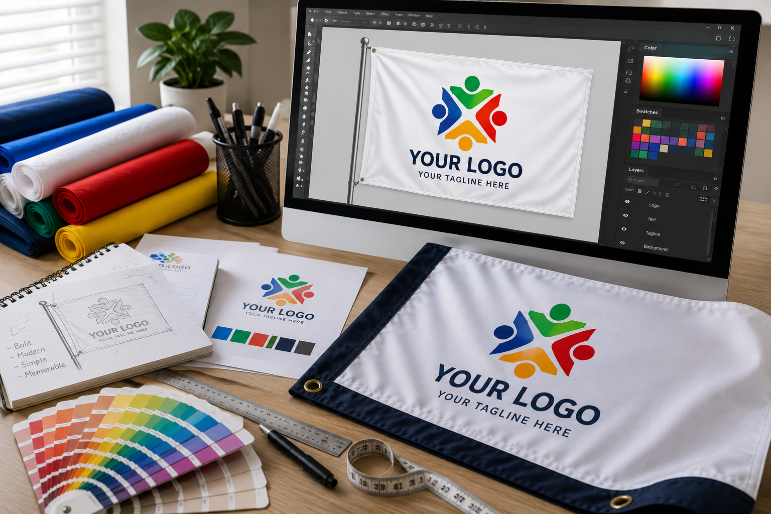 Custom flag artwork preparation